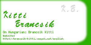 kitti brancsik business card